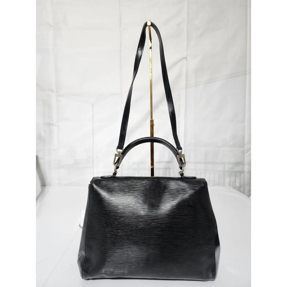LOUIS VUITTON Epi Leather Cluny Satchel Bag Black